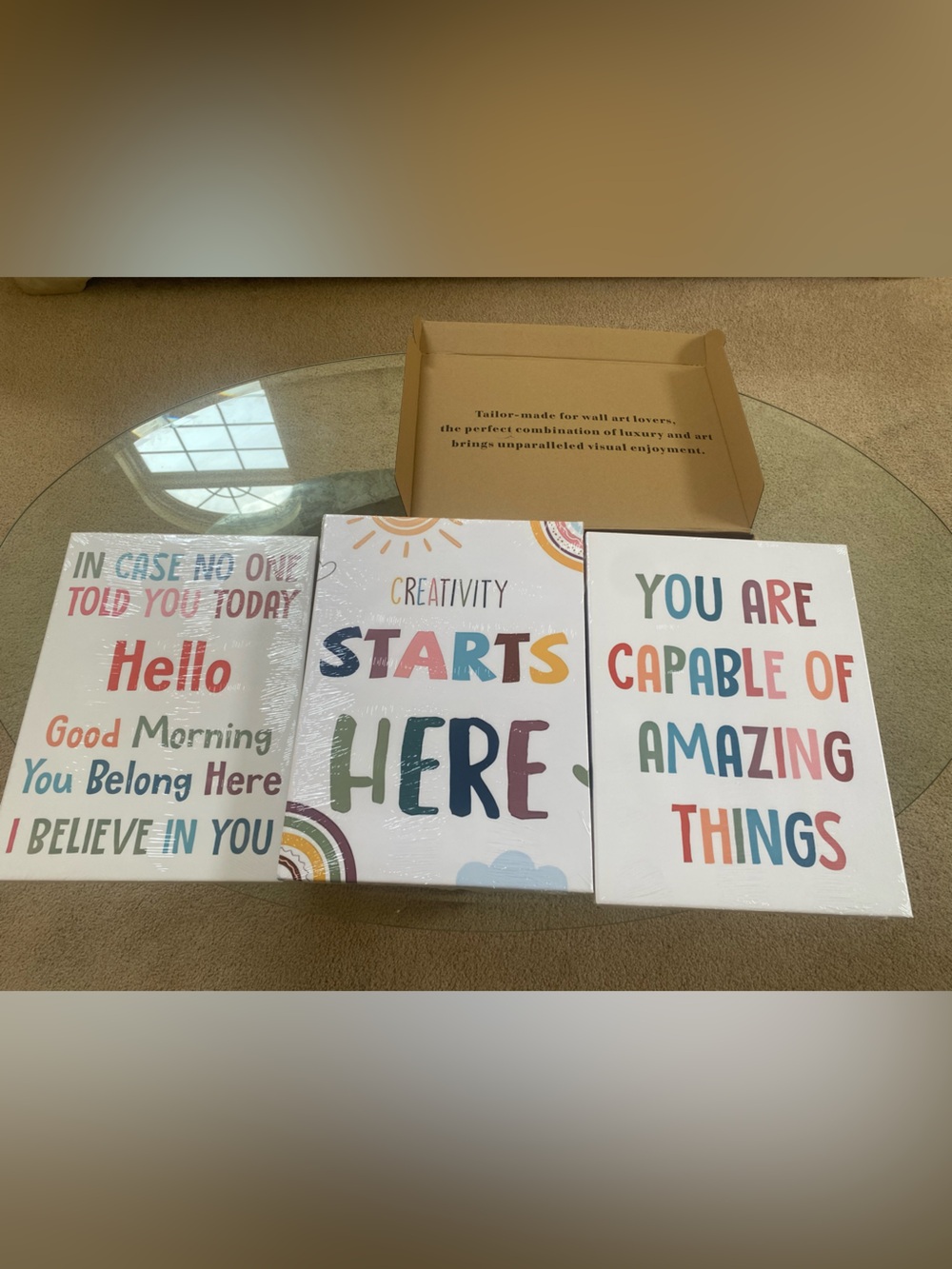 Inspirational Multicolor Wall Art Set - 'You Are Capable'